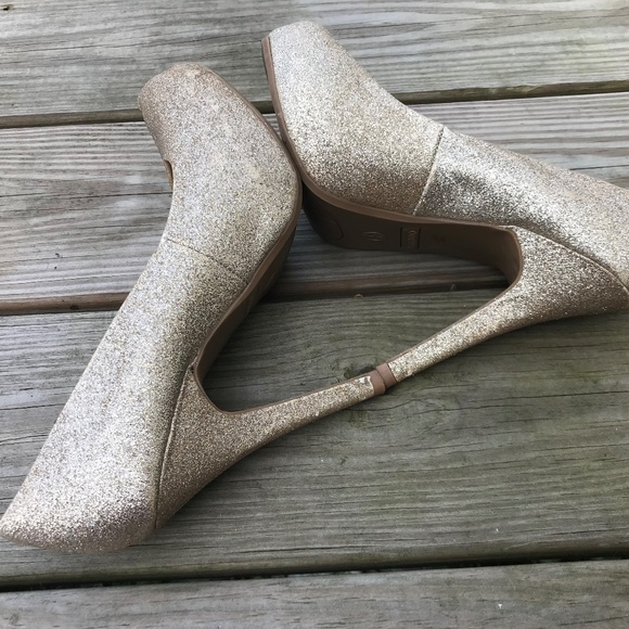 Bamboo Women Heel Pump Shoe Gold Tone Office-015 - Picture 5 of 8